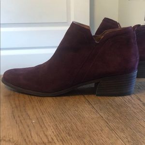 Burgundy suede Franco sarto booties